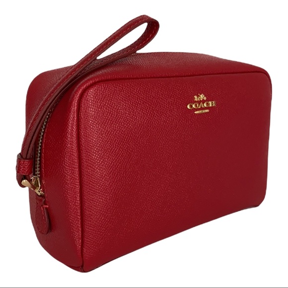 Coach Red Leather Boxy Cosmetic Case 20 - Picture 13 of 13
